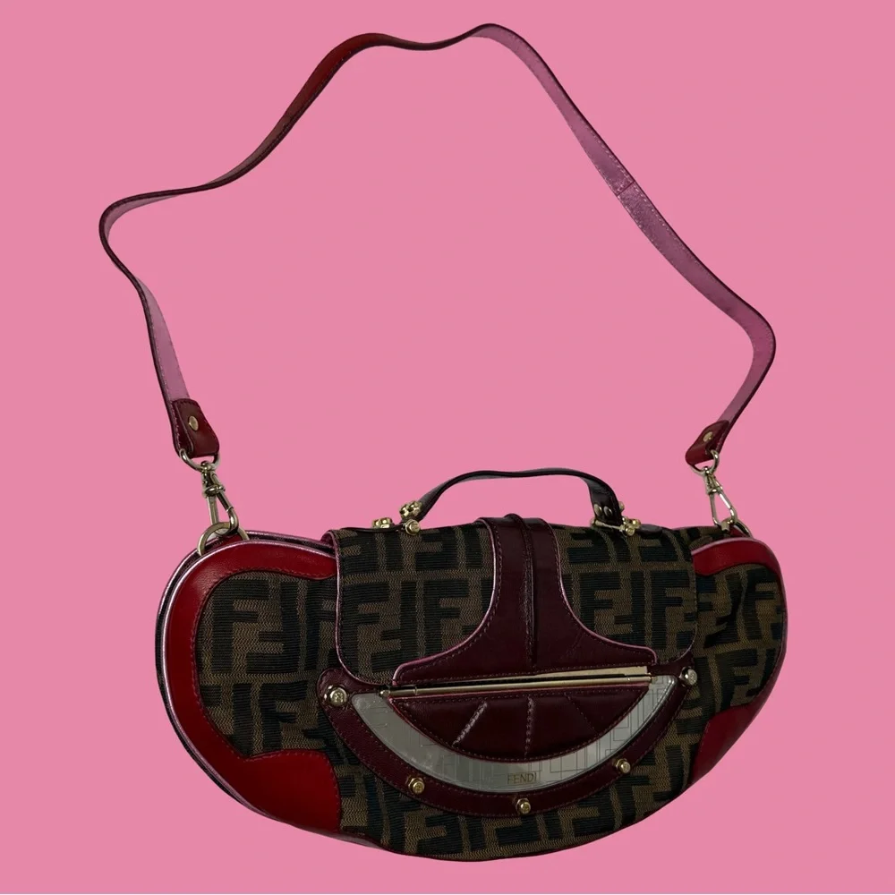 Fendi Zucca Vanity Mirror Clutch Tobacco Pink - Picture 1 of 13